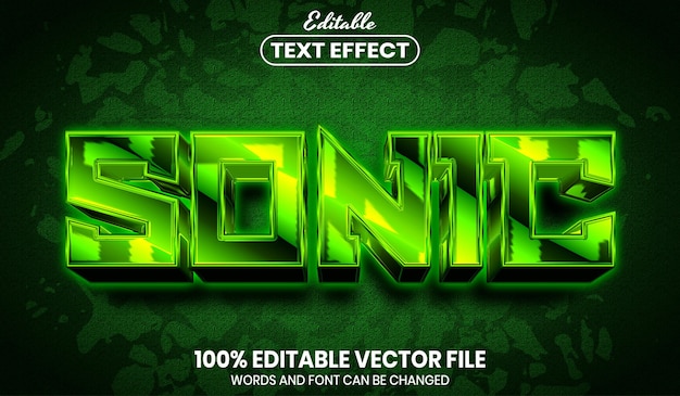 Sonic Text, bearbeitbarer Texteffekt im Schriftstil