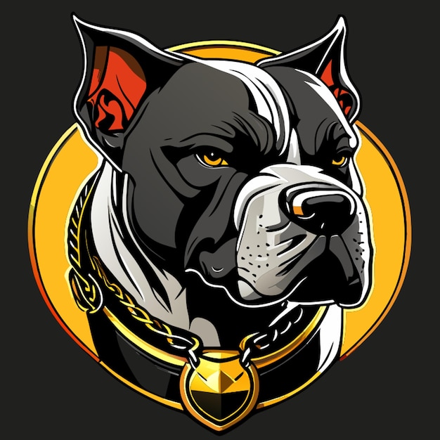 Spike-Hals Pitbull-Vektor-Illustration