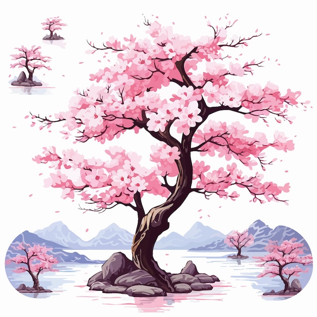 Spring_cherry_blossom_viewing_illustration_set