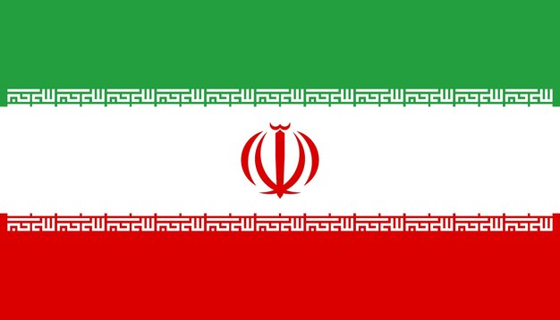 Vektor staatsflagge des iran flagge der islamischen republik iran vektorillustration