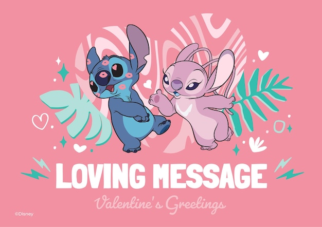 Stitch Valentines Karte.