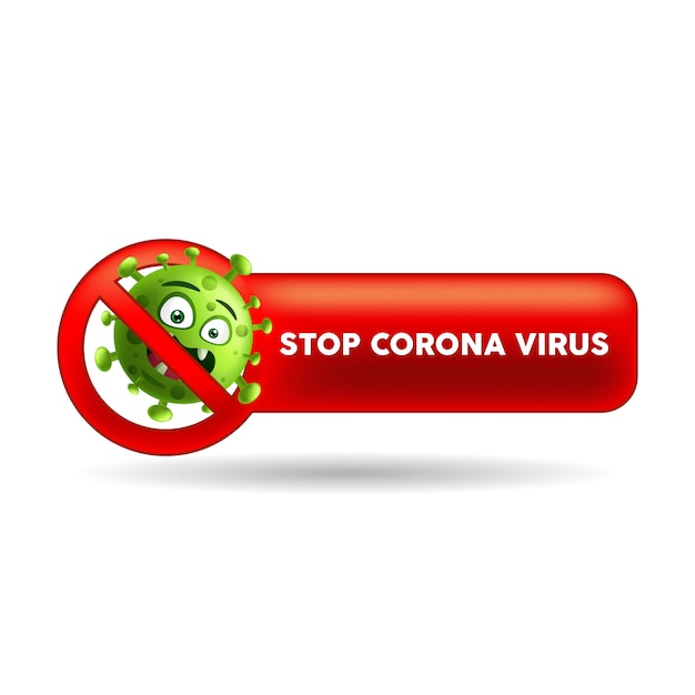 Stoppen Sie Corona virus_cute covid19_corona virus_in isoliertem Hintergrund