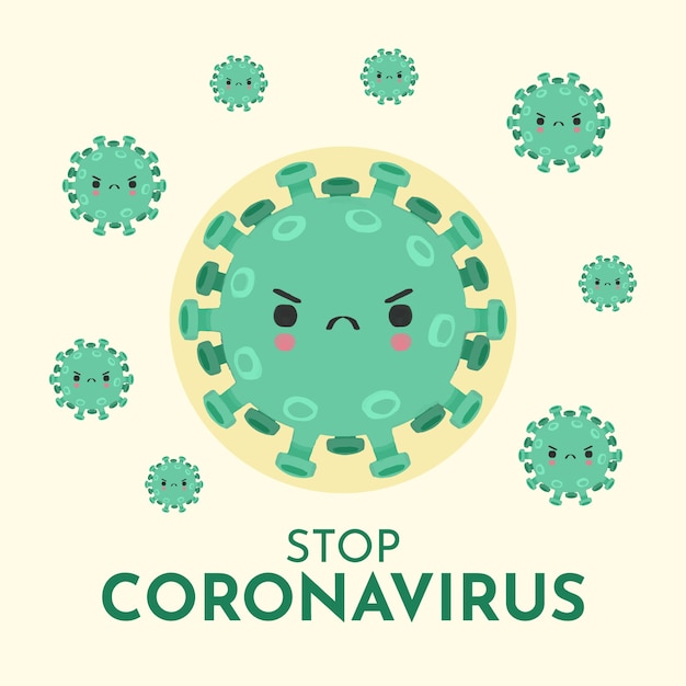 Vektor stoppen sie die illustration des coronavirus-konzepts