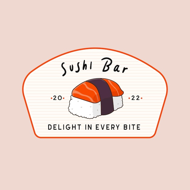 Sushi-Bar-Logo-Abzeichen-Konzept