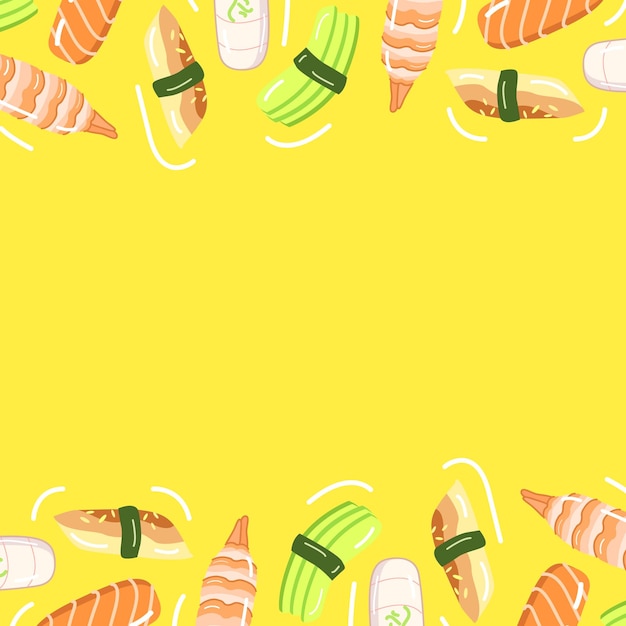 Vektor sushi-lebensmittel-illustrationshintergrund