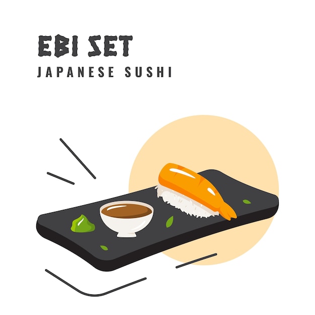 Vektor sushi set traditionelles essen der japaner