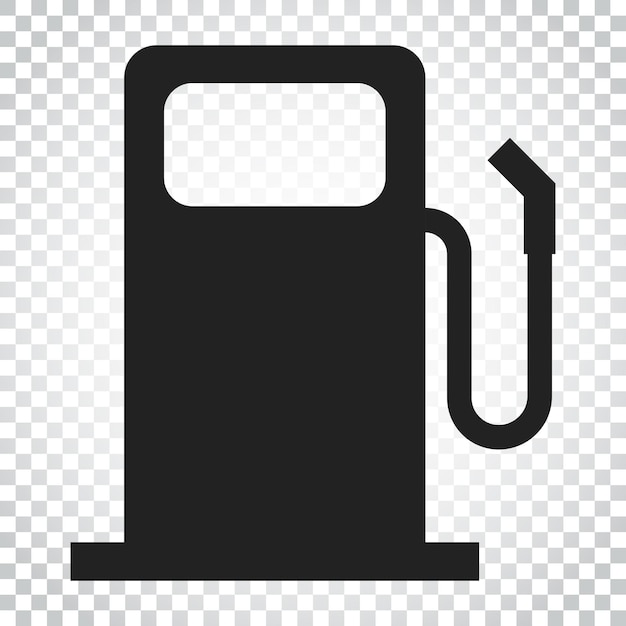 Vektor symbol für eine tankstelle, eine auto-benzinpumpe, eine flache illustration, ein einfaches geschäftskonzept, ein piktogram auf einem isolierten hintergrund