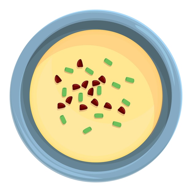 Symbol für Wassercremesuppe, Cartoon-Vektor, Gemüseschüssel, Pilzessen