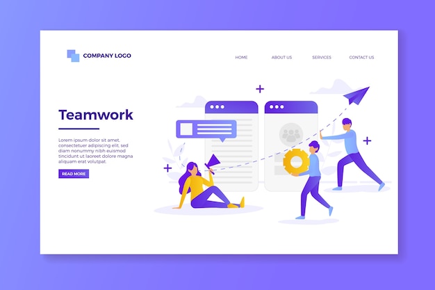 Teamwork Landing Page Vorlage