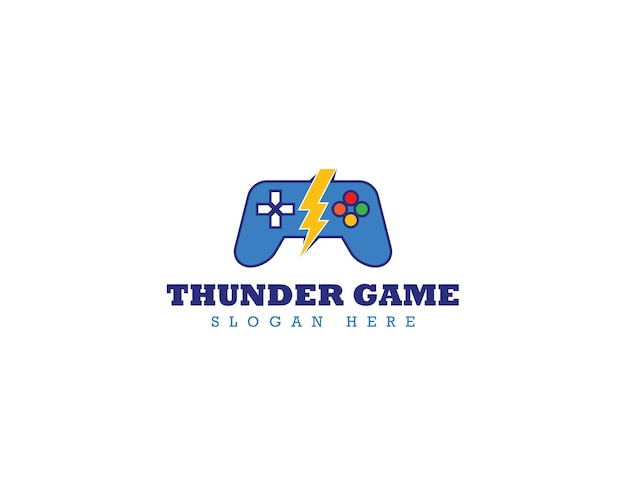 Thunder-Spiellogo mit Joystick-Symbol