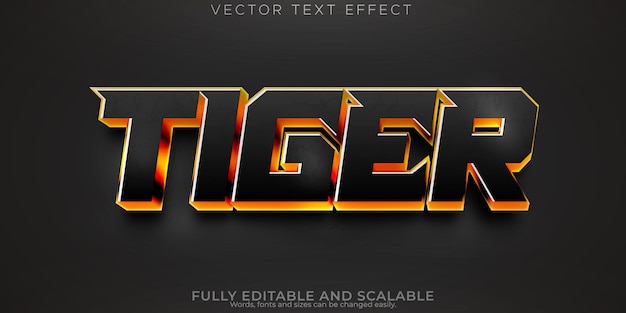 Tiger Texteffekt editierbarer Gamer und Feuertextstil