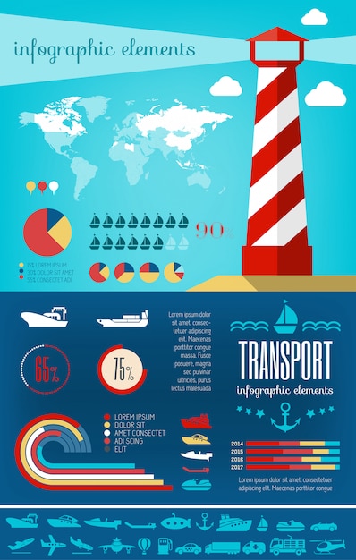 Transport Infographik Vorlage.