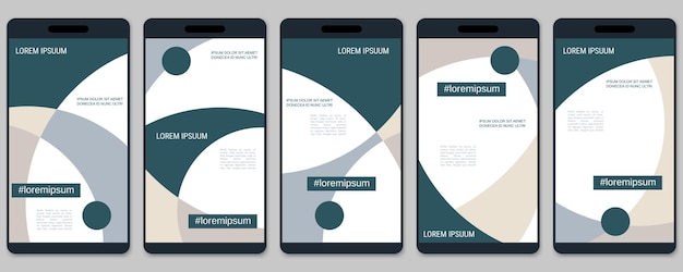 Vektor trendige sammlung von bearbeitbaren vektorvorlagen für geschichten aus sozialen netzwerken
