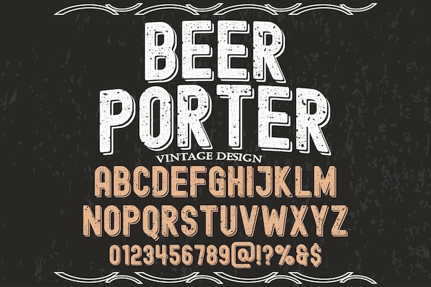 Typografie-Etikettendesign-Bierträger