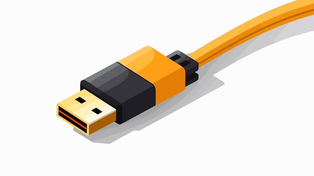 USB-Kabel-Link-Symbol im Trendy-Flat-Stil isoliert