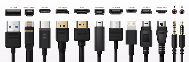 USB-Stecker der Buchse. Typec-Anschluss USB-Anschluss ersetzt Typ A Micro- und Mini-USB, 3, 5 mm-Ladeanschluss