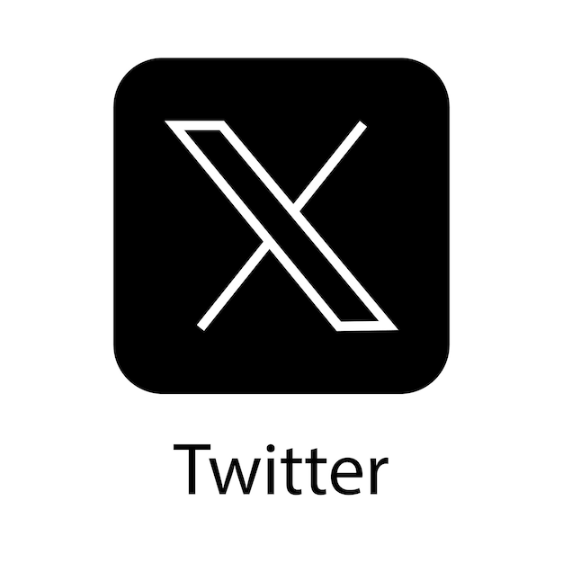 Vektor vektor neues twitter-logo x-symbol auf schwarzem hintergrund