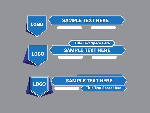 Vektor vektor unterer drittel für fernsehnachrichten-bar-design-vorlage unterer drittel-nachrichten- und video-bar-set
