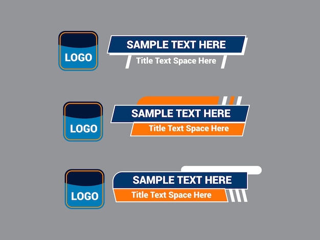 Vektor vektor unterer drittel für fernsehnachrichten-bar-design-vorlage unterer drittel-nachrichten- und video-bar-set