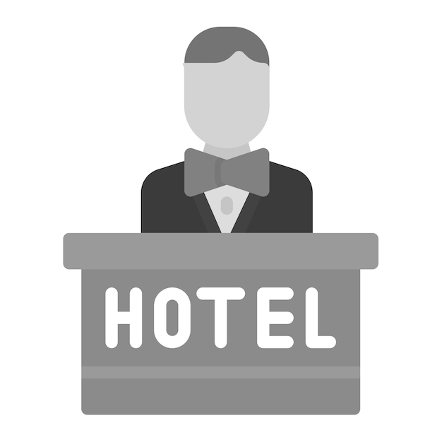 Vektor vektorbild des hotelmanagers kann für diversity verwendet werden