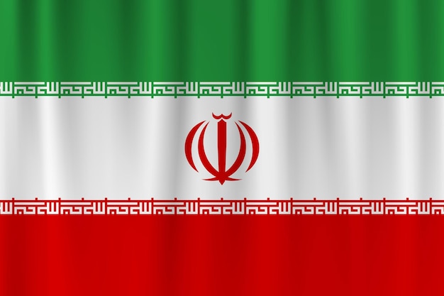 Vektor vektorflagge des iran iran winkender flaggenhintergrund