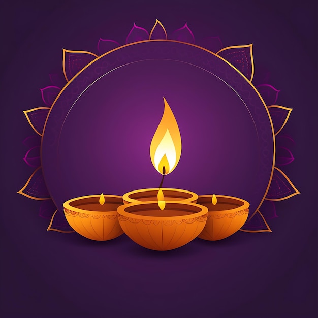 Vektor vektorillustration der diya bei der diwali-feier