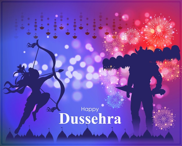 Vektor vektorillustration des glücklichen dussehra-grußes