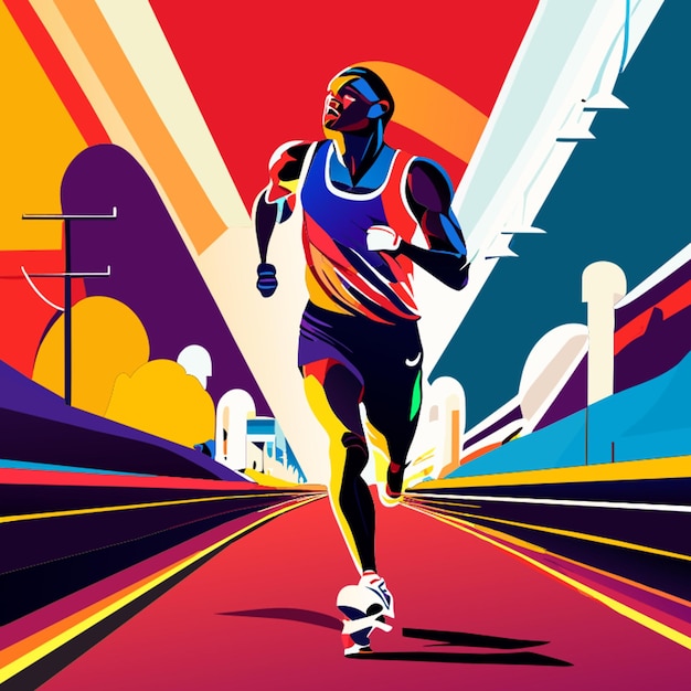 Vektorillustration des Sportathleten Marathon