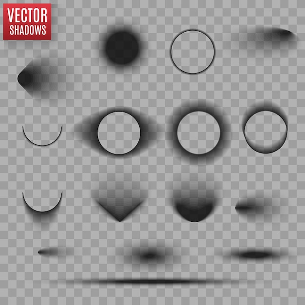 Vektorschatten isoliert Transparente Schatten realistische Darstellung Seitenteiler mit transparent