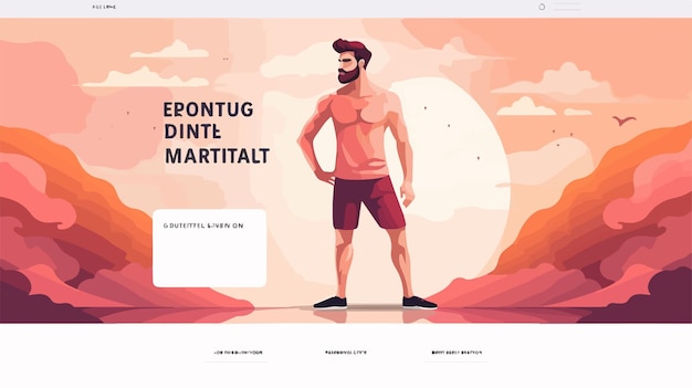 Vektor verzerrte wahrnehmung landing page vorlage mit hautton akzent abstract hintergrund für webdesign