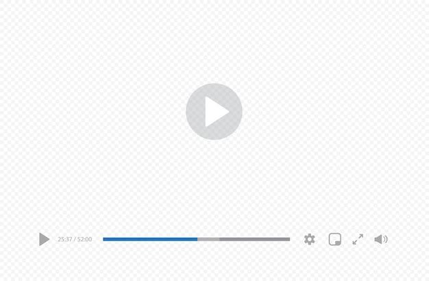Video-Player-Schnittstelle isoliert auf transparentem Hintergrund Video-Streaming-Vorlage Videozeichen wiedergeben