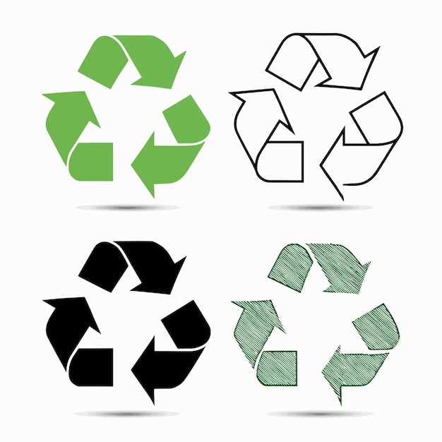 Vektor vier recycling-symbole