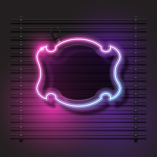 Vintage-Banner-Design Neonrahmen Rosa Neon-Design