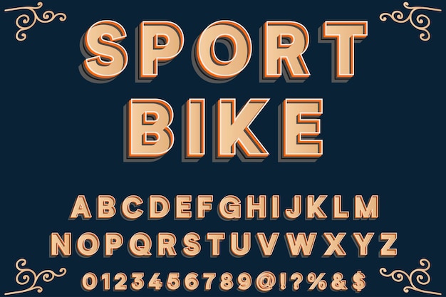 Vintage Schriftart namens Sportfahrrad