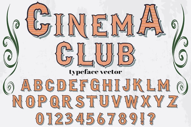 Vintage Schriftbild Label Design Cinema Club