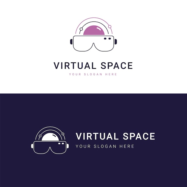 Virtual Space Logo-Vorlage Perfektes Logo für Unternehmen im Zusammenhang mit der Raumfahrtindustrie Space Vector Illustration