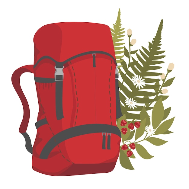 Vektor wanderrucksack rot