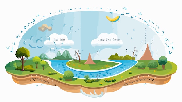 Vektor wasserkreislauf- und kondensationsdiagramm