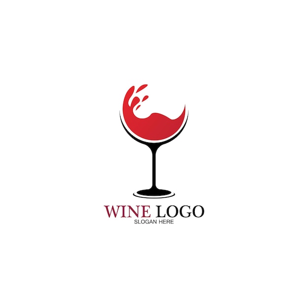 Wein-Logo-Design-Vorlage. Vektor-Illustration des Symbol-Vektors