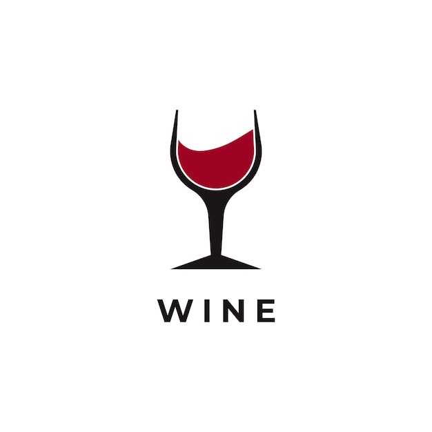 Weinglas Becher Wein trinken Silhouette Logo-Design