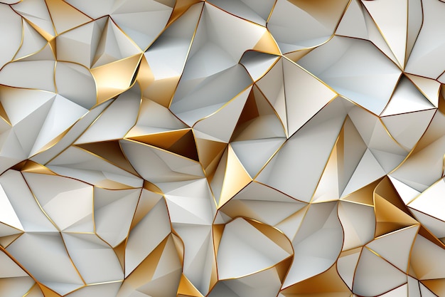 Weißer und goldener metallischer Hintergrund mit geometrischem Muster