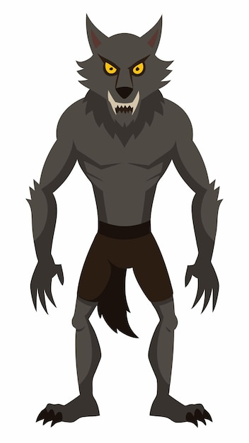 Vektor werwolf-charakter-design