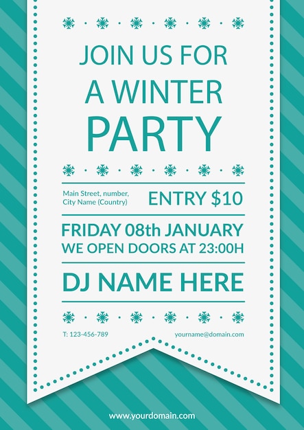 Vektor winter-party-flyer