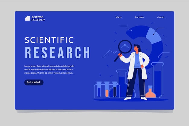 Wissenschaftslandingpage mit flachem Design