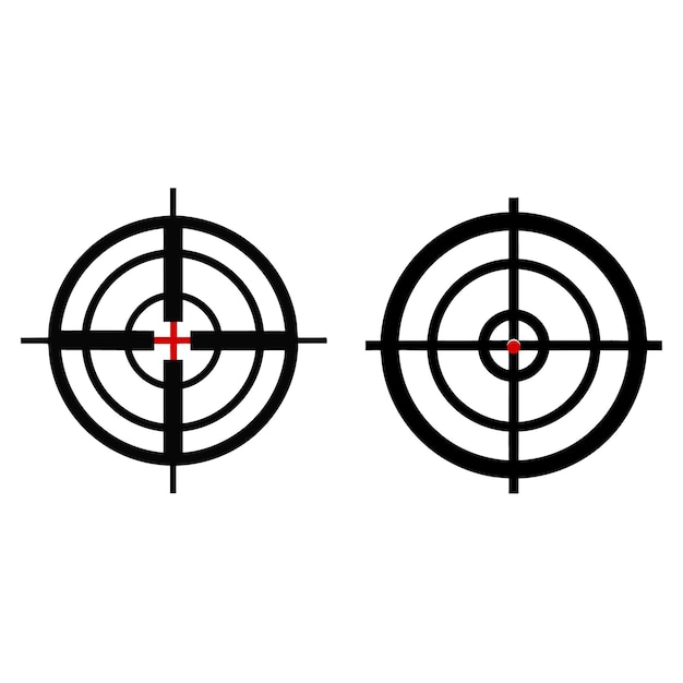 Vektor ziel-icon-satz ziel-sniper-schießgruppe fokus-cursor stier-auge-marke-sammlung