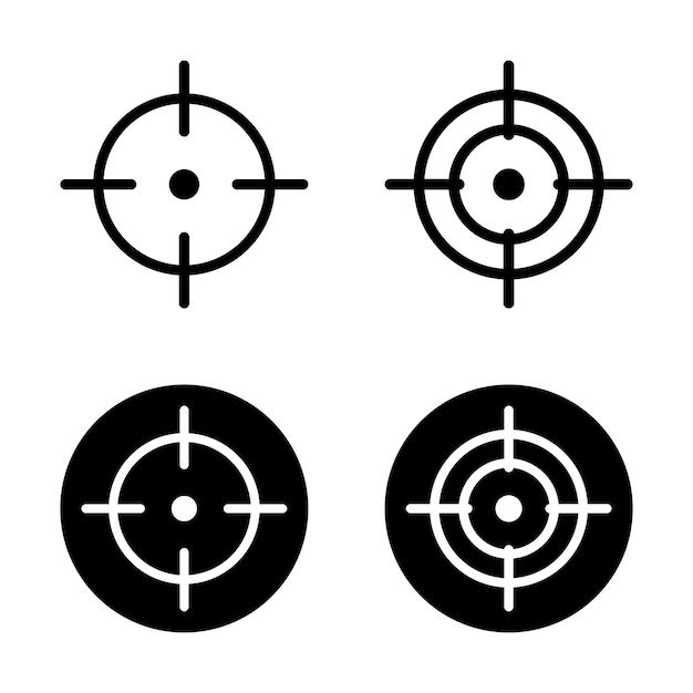 Zielvektor-Ikonensatz Ziel-Symbole