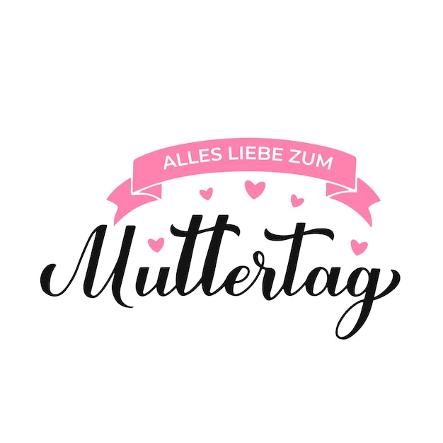 Vektor zum muttertag kalligraphie handschrift glücklicher muttertag in deutscher vektorvorlage