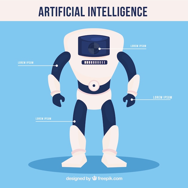 Vetor grátis antecedentes de inteligência artificial plana