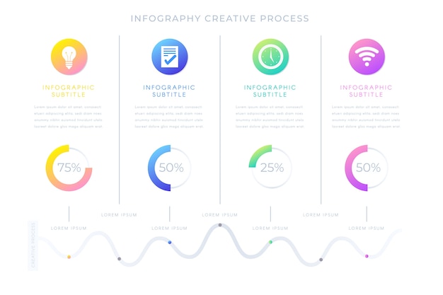 Vetor grátis apresentação de infográfico gradiente