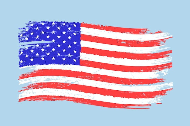 Vetor grátis bandeira americana grunge desenhada de mão